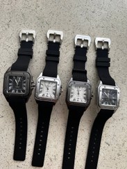 تصویر ساعت مچی مردانه کارتیه سانتوس ضد آب با بند رابر 