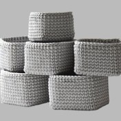 تصویر ست سبد قلاب بافی تریکو کد 66666 مجموعه 6 عددی 