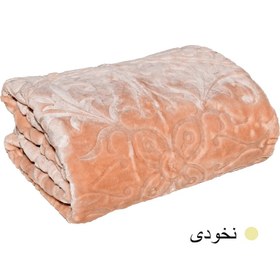 تصویر پتو گلبافت مدل گل برجسته یکنفره سایز 220×160 سانتی متر - سبز سدری GolBaft Embossed Flower Single Blanket – 220×160 cm