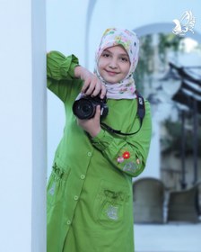 تصویر مانتو کتان پروانه - صورتی / 4 