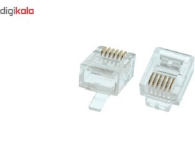 تصویر سوکت تلفن 6 سیم مدل RG11 بسته 100 عددی RJ12 6p4c Connector