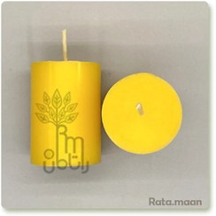 تصویر شمع استوانه ساده (زرد) 