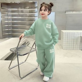 تصویر ست دخترانه میو میو سایز ۵۰ و ۵۵ رنگ سبز 