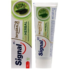 تصویر خمیر دندان اینتگرال 8 کاره روغن مریم گلی و آویشن 75 میلی لیتر سیگنال Signal Integral 8 Herbal Toothpaste 75ml