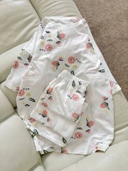 تصویر ست تیشرت شلوار گلدار زنانه ست تیشرت شلوار گلدار زنانه با جنس پنبه ای نرم فری تا سایز ۴۶ در طرح های مختلف قد بلوز ۷۰ و قد شلوار ۱۰۵ سانت