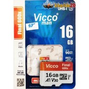 تصویر رم میکرو اس دی Micro SDHC Vicco Man 16GB C10 Extreme 600X 