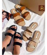 تصویر صندل زنانه دو سگک برشکا مدل 1706 با رویه چرم مصنوعی 