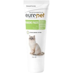 تصویر خمیر تقویت سیستم ایمنی گربه یوروپت Europet immune paste وزن ۱۰۰ گرم ۱۰۰ گرم یورویت گربه