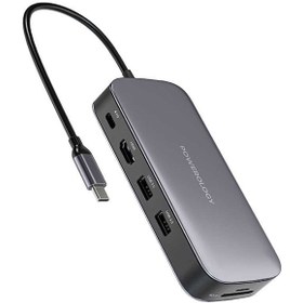 تصویر هاب تایپ سی و حاظه اس‌اس‌دی 256 گیگابایت پاورولوژی Powerology 256GB USB-C Hub & SSD Drive All-in-one 