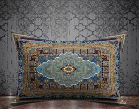 تصویر روبالشتی سنتی آبی مدل فرش (جفت) 