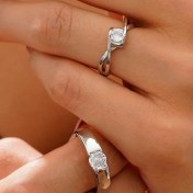 تصویر حلقه ست نقره نگین دار کد 00105 