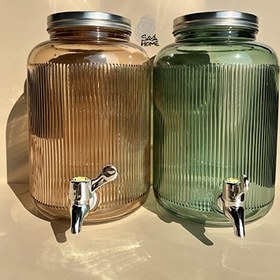 تصویر کلمن شیشه ای رنگی 4 لیتری 