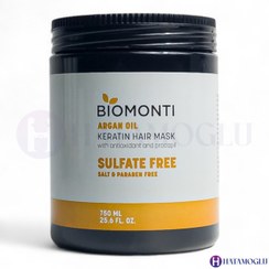 تصویر ماسک مو کراتینه بدون سولفات بیومونتی حاوی روغن ارگان 750 میل BIOMONTI SULFATE FREE KERATIN HAIR MASK