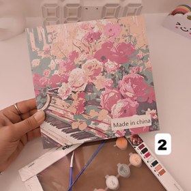 تصویر بوم نقاشی با اعداد سایز ۲۰ در ۲۰ طرح دشت گل 