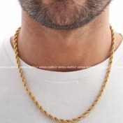 تصویر گردنبند طنابی استیل سایز ۶۰ سانتی متر 