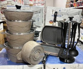 تصویر سرویس قابلمه 19 پارچه یونیک - طوسی Unique