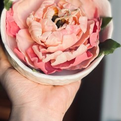 تصویر شمع گل دستساز کاسه ای Handmade candle