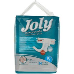 تصویر پوشک بزرگسال جولی سایز متوسط بسته 10 عددی Adult diapers Joly medium