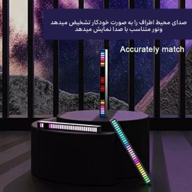 تصویر نور اکولایزر RGB حساس به صدا مدل Iightbar RGB equalizer D08/مشکی 