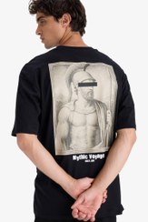 تصویر تی شرت مردانه مشکی دفکتو 