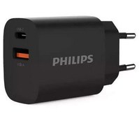 تصویر شارژر موبایل فیلیپس مدل Philips DLP4327CB شارژر موبایل شارژر دیواری فیلیپس | philips DLP4327CB مشکی