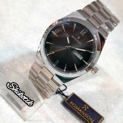 تصویر ساعت مچی مردانه رومانسون مدل AP363G نقره ای صفحه مشکی 