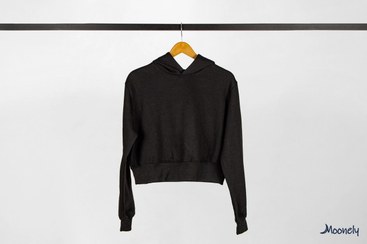 تصویر هودی کراپ - مشکی / 