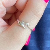 تصویر انگشتر نقره دلفینی سایز ۵۴ Silver dolphin ring size 54