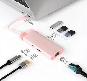 تصویر هاب تایپ سی 6 پورت کوتتسی مدل 16007 USB-C HUB 6in1 