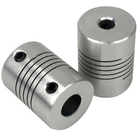 تصویر کوپلینگ انعطاف پذیر 5*5 آلومینیومی Aluminium Flexible Shaft Coupling 5mm to 5mm 19*25mm