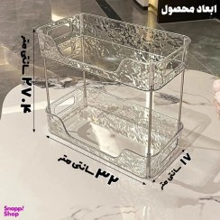 تصویر استند لوازم آرایشی دو طبقه مدل lux 