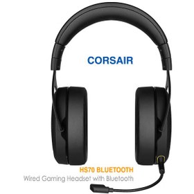 تصویر هدست بی سیم بلوتوثی گیمینگ کورسیر HS70 Carbon Gaming Headset CORSAIR HS70 Wireless Carbon