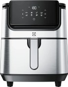 تصویر سرخکن بدون روغن برند Electrolux سوئد مدل E6AF1-6ST استیل - ۷ لیتر استیل/نقره‌ای Electrolux E6AF1-6ST Air Fryer, 8 Programs, Touch LCD Screen, 7L Basket Capacity, 5.4L Frying Capacity, Hot Air Fryer, 1800W, Stainless Steel, LCD Screen