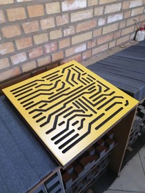 تصویر پنل آکوستیک جاذب صدا طرح آزتکا - 60*60 / زرد Azteca design sound-absorbing acoustic panel