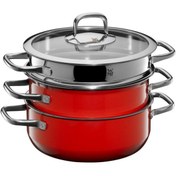 تصویر ست قابلمه سه تایی قرمز فیوژن تک وی ام اف | WMF FUSIONTEC COMPACT COOKWARE SET 3-PIECE RED 