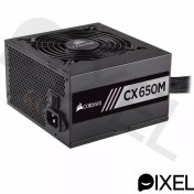 تصویر پاور کامپیوتر کورسیر ظرفیت 650 وات مدل CORSAIR CX650M نیمه ماژولار استاندارد 80 پلاس استوک 