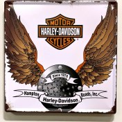 تصویر پلاک فلزی دکوری طرح Hampton Road Harley ابعاد 30×30 