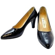 تصویر کفش چرم زنانه مجلسی رنگ مشکی 