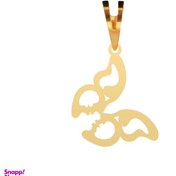 تصویر پلاک گردنبند طلا 18 عیار زنانه شمیم گلد گالری مدل نیم رخ پروانه ای کد P-76 