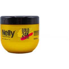 تصویر ماسک تثبیت کننده رنگ مو نلی پروفشنال NELLY مدل COLOR SILK محافظ و ترمیم کننده موی رنگ شده حجم 500 میل GOLD 24K COLOR SILK NELLY 500 ML