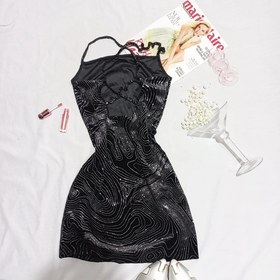 تصویر پیراهن مخمل کوتاه 