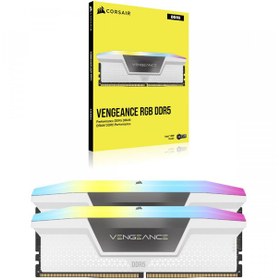 تصویر رم کورسیر مدل VENGEANCE RGB White 16GBx2 5600MHZ CL36 DDR5 ظرفیت 32 گیگابایت 