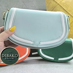 تصویر کیف قایقی دور سفید دوشی پاسپورتی - آبی پاستیلی 