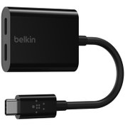 تصویر مبدل 1 به 2 USB-C بلکین مدل F7U081btBLK | مشکی | گارانتی 12 ماهه پوزیترون کابل تبدیل