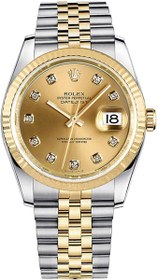 تصویر شماره شامپاین Rolex Datejust Dial با نشانگر ساعت الماس 36mm Watch (Ref. 116233) Rolex Datejust Champagne Dial with Diamond Hour Markers 36mm Watch (Ref. 116233)