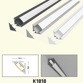 تصویر چراغ لاینر روکار کنج رویه 18 میلیمتر اکولاین کد K1818 