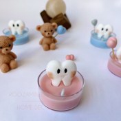 تصویر شمع دست ساز گیفت وارمر دندونی تم دخترونه 