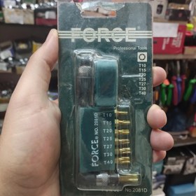 تصویر سری بیت ستاره ای دسته L شکل 1/4اینچ درایو FORCE کد : 2081D 