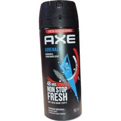 تصویر اسپری دئودورانت 48 ساعته مردانه مدل Adrenalin حجم 150 میل اکس Axe Adrenalin Deo Spray 48H For Men 150ml