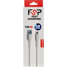 تصویر کابل شارژ FSP USB مدل C-8 رنگ سفید میکرو یو اس بی 